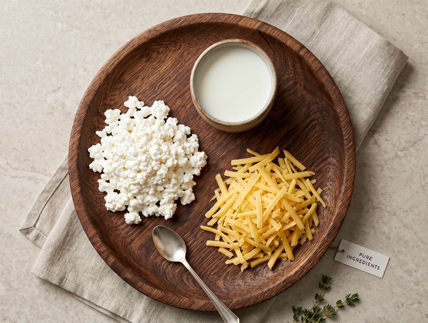 Ingredients for Lyo Bite freeze-dried cheese snack — cottage cheese, cheddar, Leicester and whole milk