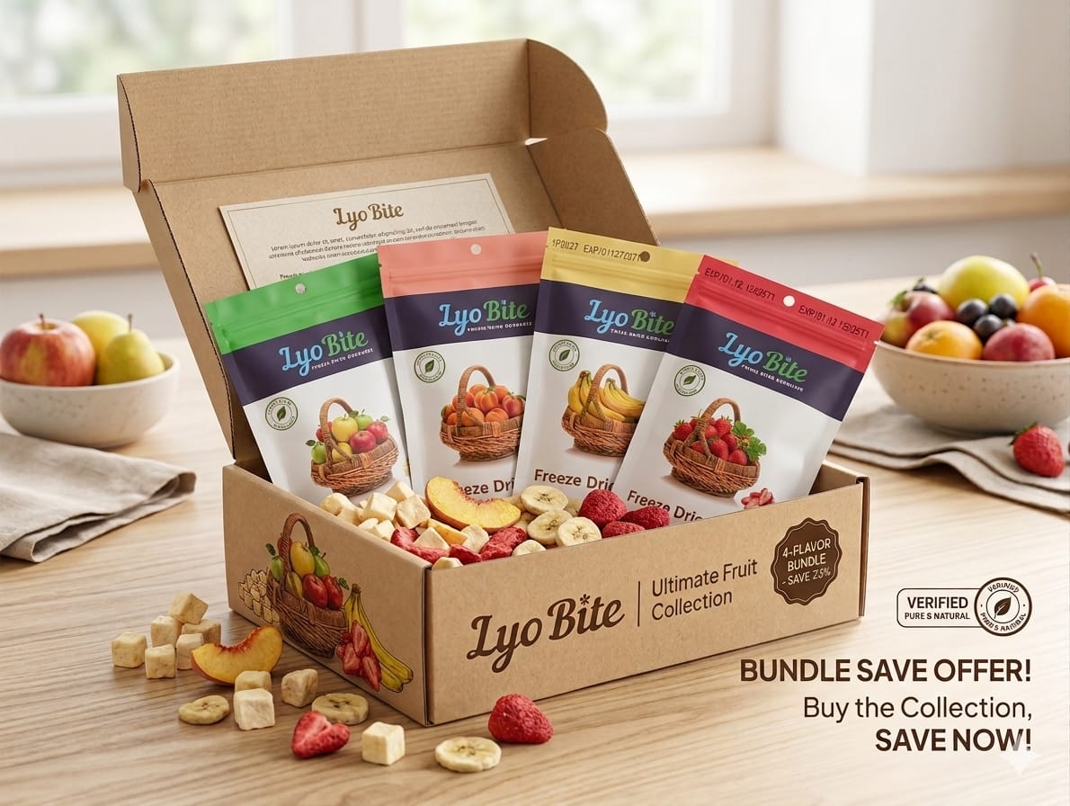 Lyo Bite Ultimate Fruit Collection | 4-Flavour Freeze-Dried Snack Bundle (100g)